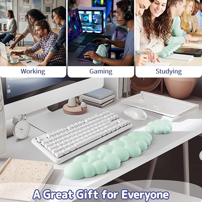 Cloud Wrist Rest Keyboard, Cloud Keyboard Wrist Pad Set