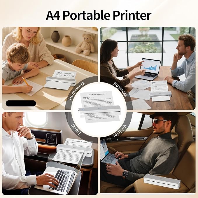 iDPRT Portable Thermal Printer, 203DPI Wireless Bluetooth Small Printers