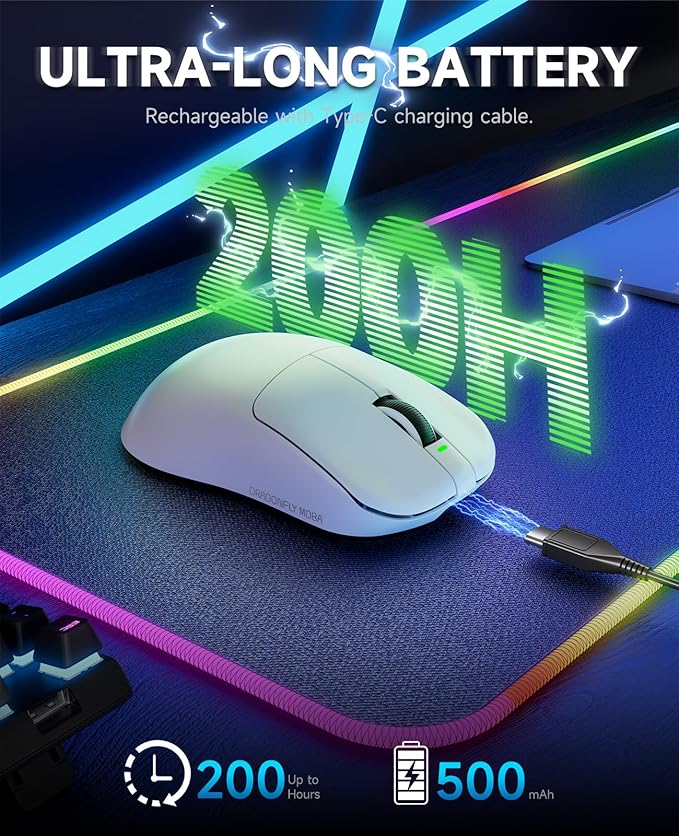 VGN F1 MOBA Wireless Gaming Mouse, 4K Polling Wired/Wireless Gamer Mice