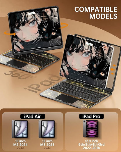 Intermerge Clear Keyboard Case for iPad Air 13" & Pro 12.9"