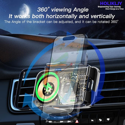 Car Phone Holder Charger Wireless Cell Phone Car Mount - 15W Fast Charging