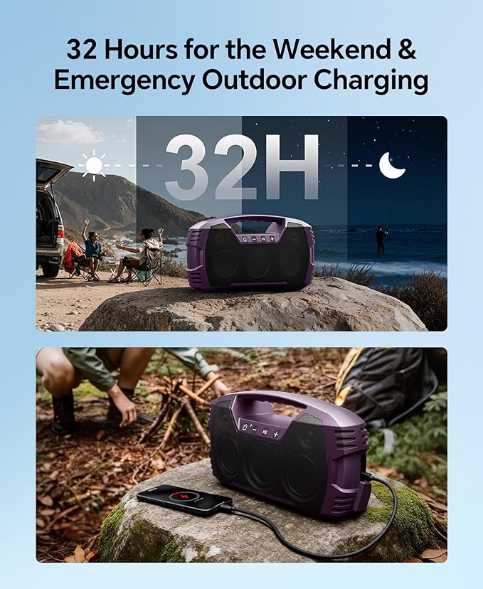 IPX7 Waterproof Outdoor Bluetooth Speaker, 32H Playtime, Floating Design