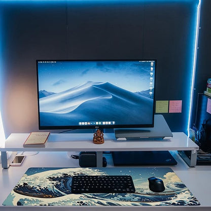 Desk Mat, Japanese Sea Wave Large Gaming Mouse Pad