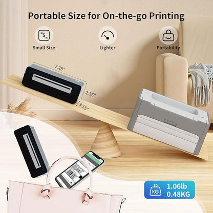 Bluetooth Thermal Shipping Label Printer, 4X6 Inkless Label Machine