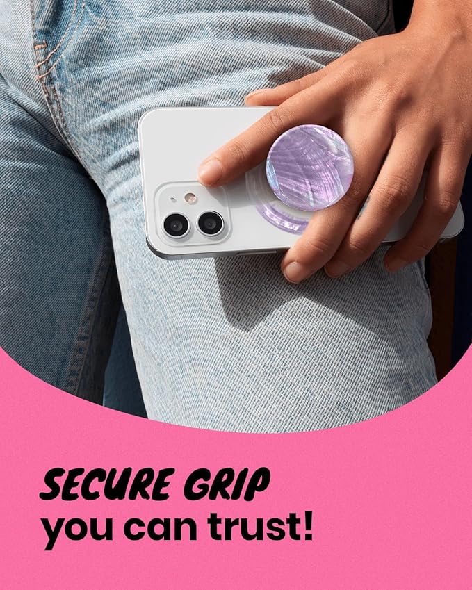 OnTheGrip Cute Natural Seashell Design Round Shape Collapsible Mobile Phone