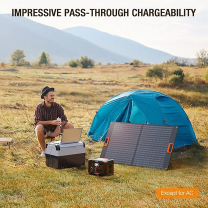 500W Portable Power Station, GRECELL Solar Generator 519Wh Lithium Battery