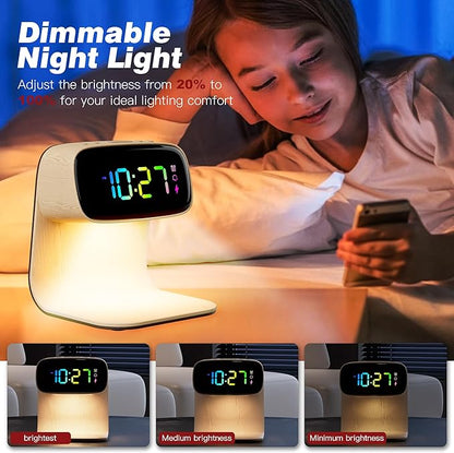 Digital Alarm Clock with Wireless Fast Charging Station 15W Touch Smart Lamp