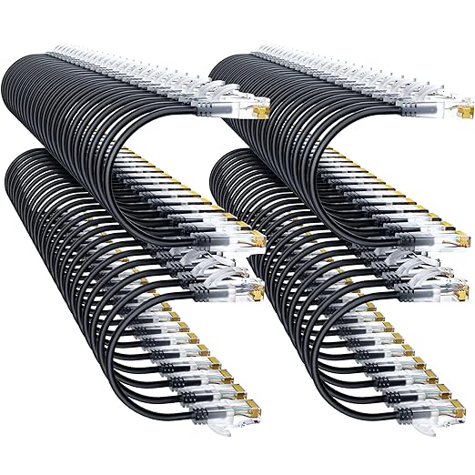 Cat6a Patch Cables 1ft Slim, Cat6 Ethernet Patch Cable Pure Copper, Flexible