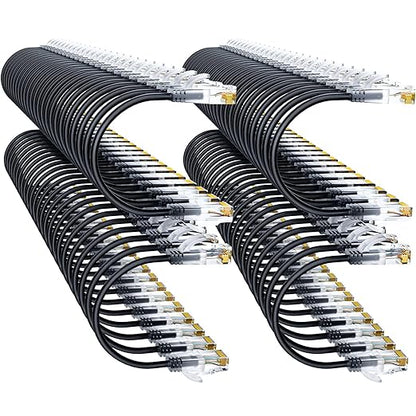 Cat6a Patch Cables 1ft Slim, Cat6 Ethernet Patch Cable Pure Copper, Flexible