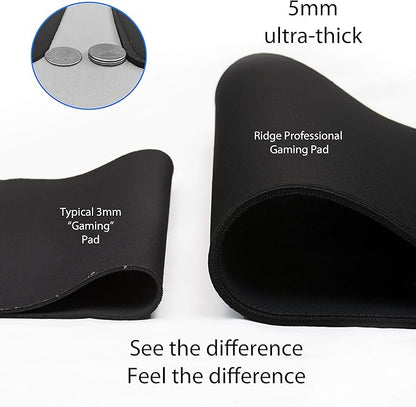 Gaming Mouse Pad Extended 36 inch | 36x12x0.20 Extra Thick | Black | Stitched