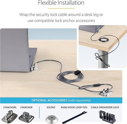 StarTech.com 25-Pack Universal Laptop Lock 6.6ft, Master Keyed Security Cable