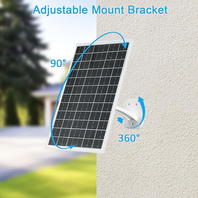 FUTUREZEN 13W Solar Panel for Security Cameras & Trail Cameras, Micro USB &