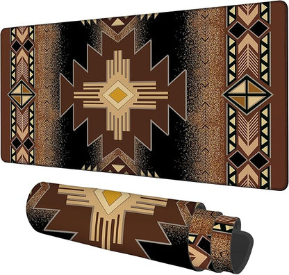 Large Mouse Pad Aztec Pattern Gaming Desk Pad Computer Keyboard Non-Slip
