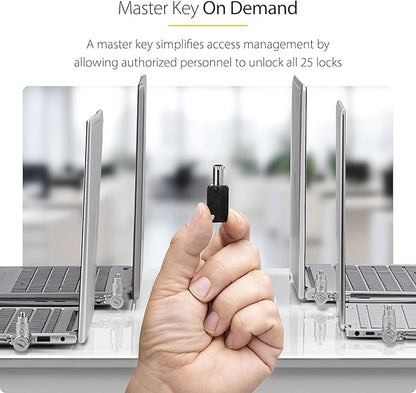 StarTech.com 25-Pack Universal Laptop Lock 6.6ft, Master Keyed Security Cable