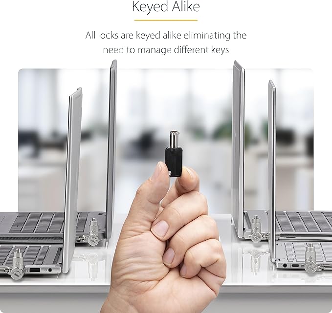 StarTech.com 25-Pack Universal Laptop Lock 6.6ft, Keyed Alike Security Cable
