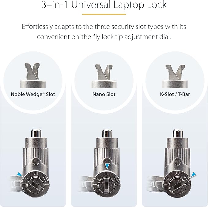 StarTech.com 25-Pack Universal Laptop Lock 6.6ft, Keyed Alike Security Cable