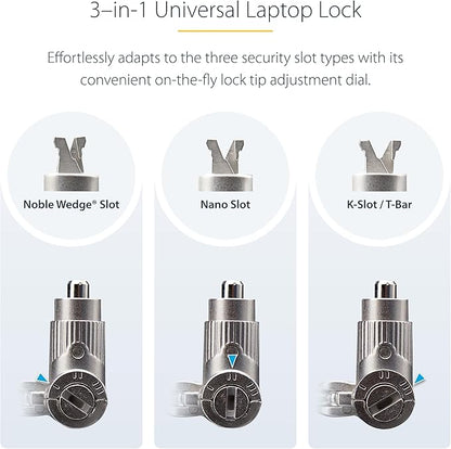 StarTech.com 25-Pack Universal Laptop Lock 6.6ft, Keyed Alike Security Cable