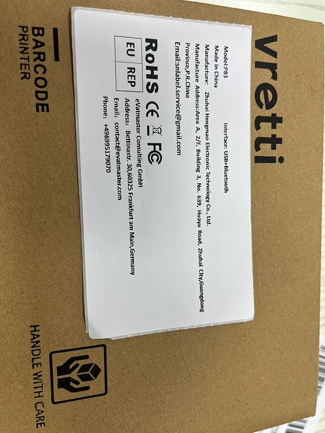 vretti P83 Portable Printers Wireless