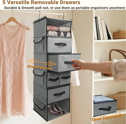 Durable 6-Tier hanging closet organizer