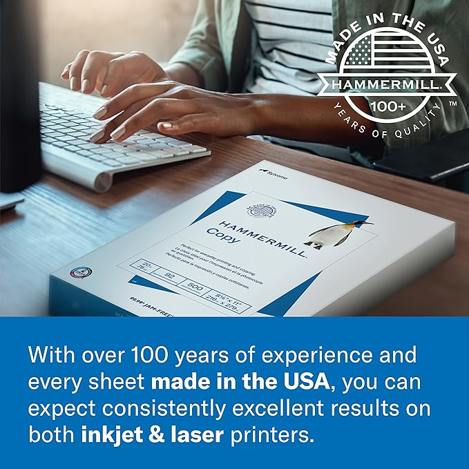Hammermill Printer Paper, 20 lb Copy Paper, 3 Hole