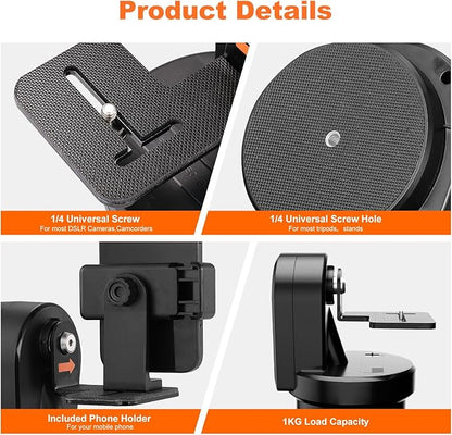 Soonpho M2 Motorized Rotating Panoramic Tripod Head, Remote Control Pan Tilt