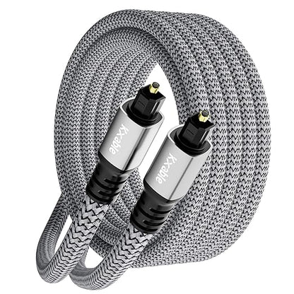 Optical Audio Cable 20 FT, Digital Audio Cable, Toslink Fiber Optic Cord