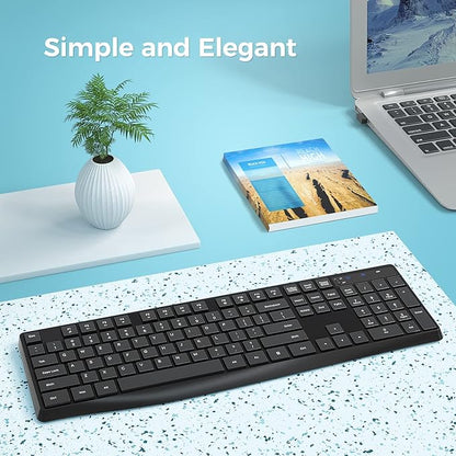 Lovaky MK98 Wireless Keyboard, 2.4G Ergonomic, Computer Keyboard, Enlarged