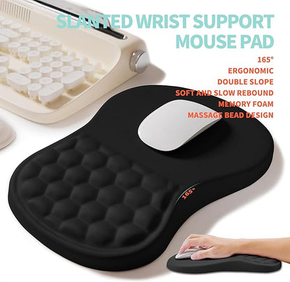 2-in-1 Ergonomic Set, Wave Rise Keyboard Wrist Rest and Massage Bulge Slope