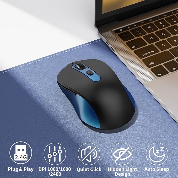 Wireless Mouse for Laptop, Chromebook, Silent Mouse