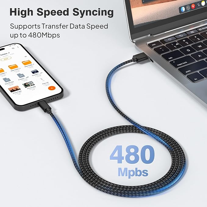 Elebase for Airpods 4 USB C Charger Cable 3 Pack 1.5/3.3/6.6FT, Type C Charging