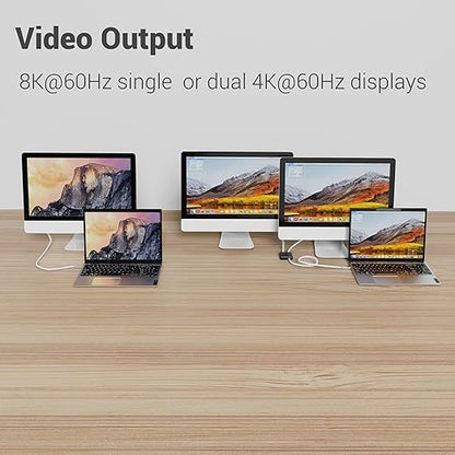 2FT USB 4 Cable, 240W Short C Cable Fast Charging, 40Gbps High Speed Data