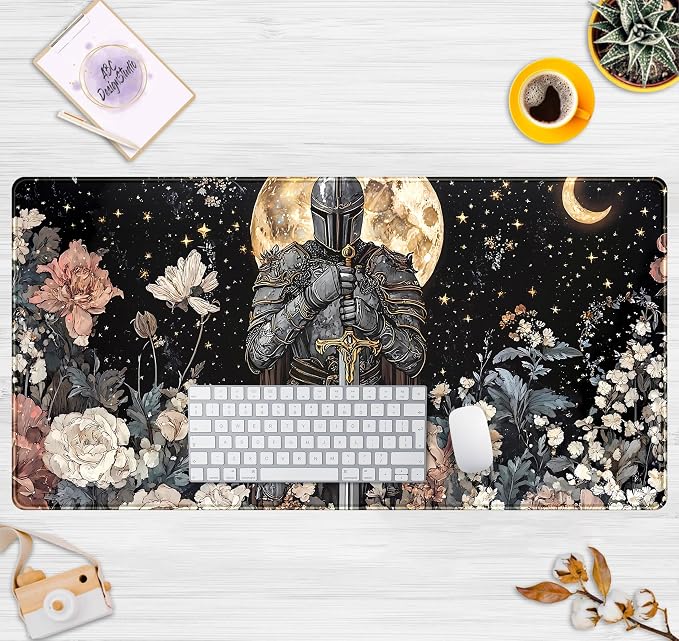Cute Vintage Floral Mouse Pad Warrior Gaming Desk Mat Retro Flowers Mousepad