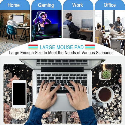 Cute Vintage Floral Mouse Pad Warrior Gaming Desk Mat Retro Flowers Mousepad