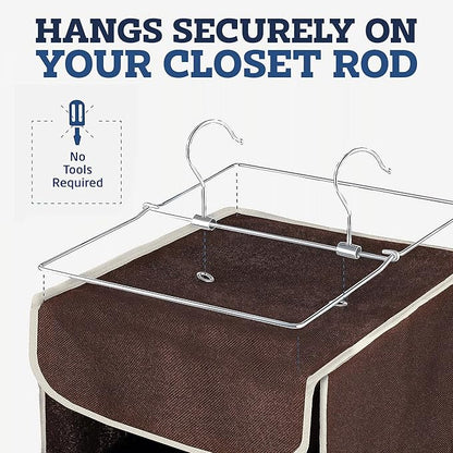 ZOBER Hanging Closet Organizer, 5-Shelf