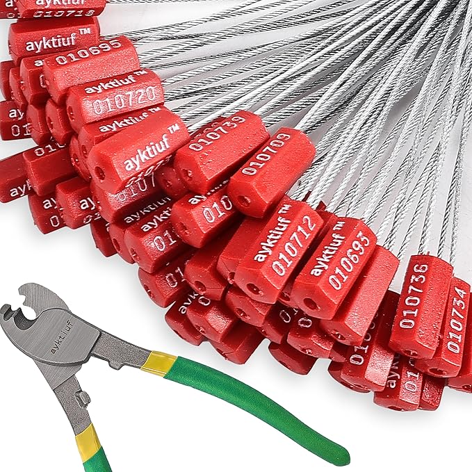 240 Pieces Security Cable Seals, Metal Number security tags