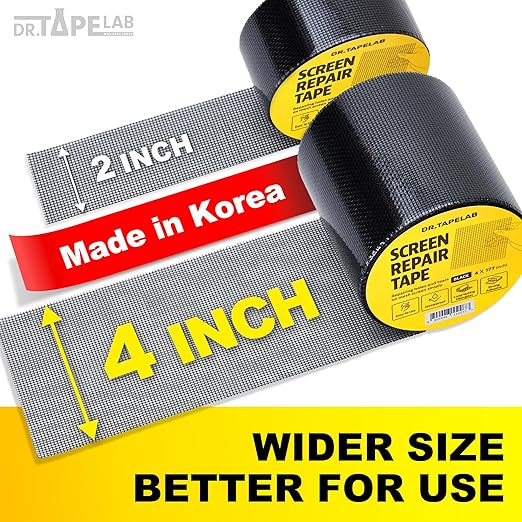 Grey Window Screen Repair Tape, 2 in X 15 FT, Screen Repair Kit