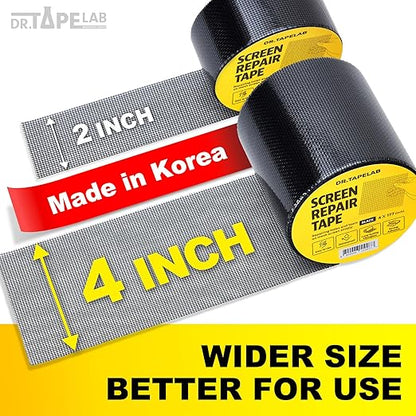 Grey Window Screen Repair Tape, 2 in X 15 FT, Screen Repair Kit