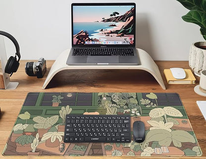 Cute Desk Mat Kawaii Bear Mousepad Cute Anime Plant Desk Protector, Kawai