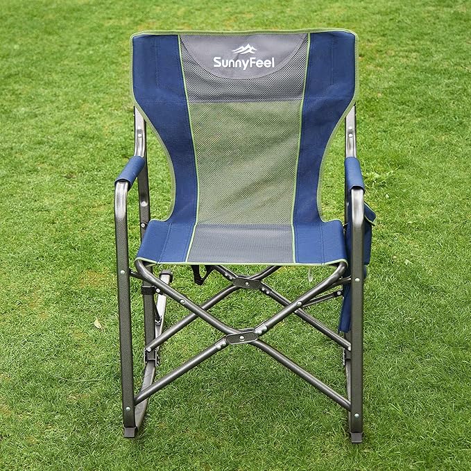 SUNNYFEEL Camping Directors Chair, Heavy Duty,Oversized Portable Folding Chair with Side Table, Pocket for Beach, Fishing,Trip,Picnic,Lawn,Concert Outdoor Foldable Camp Chairs