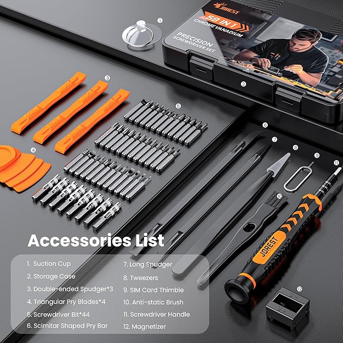 JOREST 59Pcs Small Precision Screwdriver Set