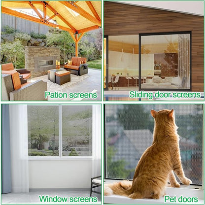 QWR Pet Proof Window Screen Replacement Kit, Patio and Windows.