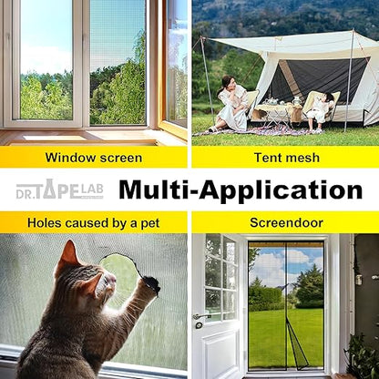 Grey Window Screen Repair Tape, 2 in X 15 FT, Screen Repair Kit