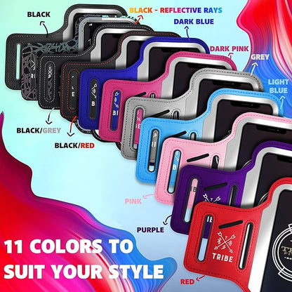 TRIBE Running Phone Holder Armband. iPhone & Galaxy Cell Phone Sports Arm Bands