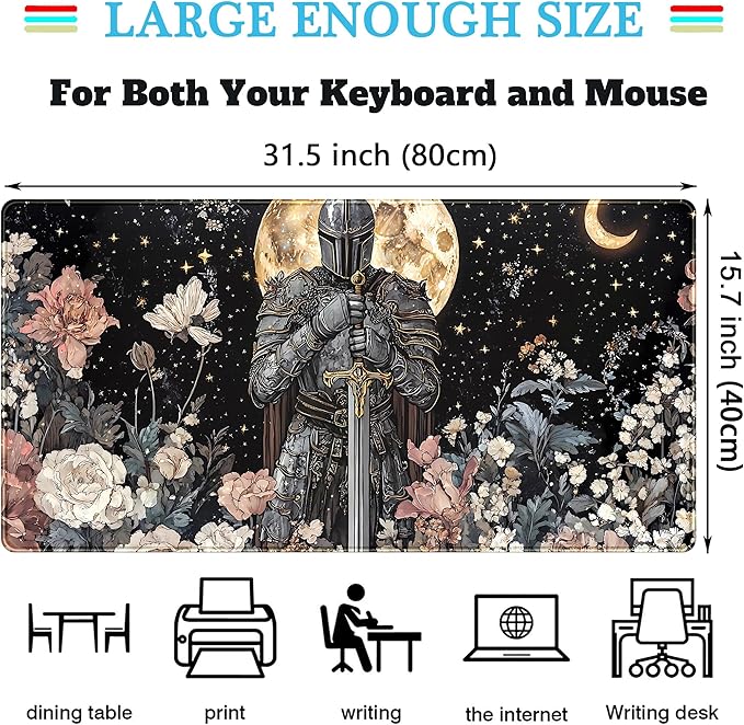 Cute Vintage Floral Mouse Pad Warrior Gaming Desk Mat Retro Flowers Mousepad