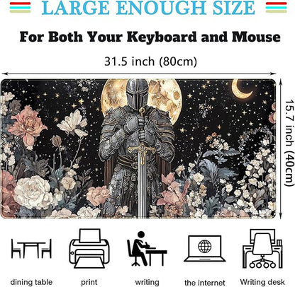 Cute Vintage Floral Mouse Pad Warrior Gaming Desk Mat Retro Flowers Mousepad