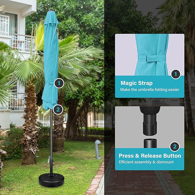 Simple Deluxe 9' Patio Umbrella Outdoor Table Market Yard Umbrella with Push Button Tilt/Crank