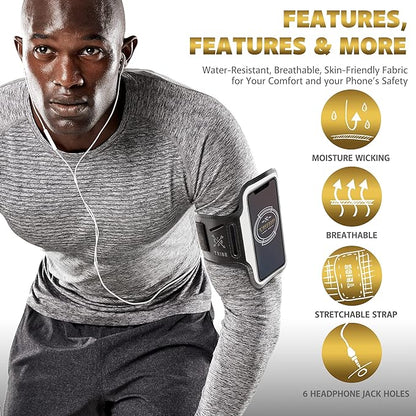 TRIBE Running Phone Holder Armband. iPhone & Galaxy Cell Phone Sports Arm Bands