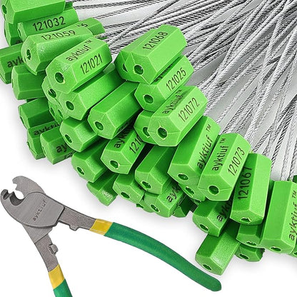 60 Pieces Security Cable Seals, Metal Number security tags