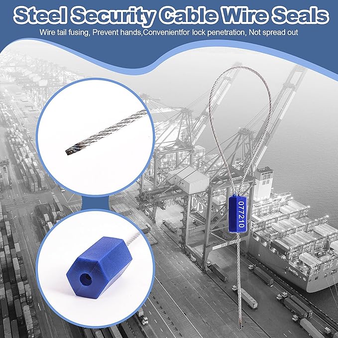 1200 Pieces Security Cable Seals, Metal Number Security Tags