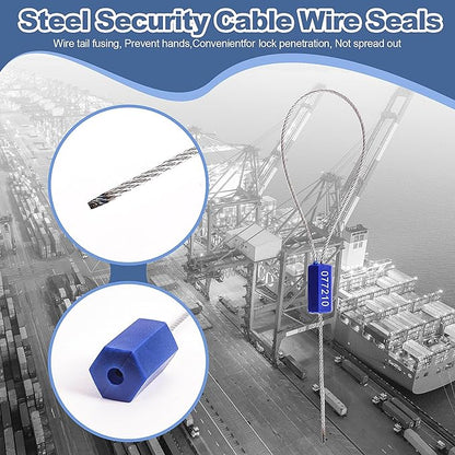 60 Pieces Security Cable Seals, Metal Number security tags